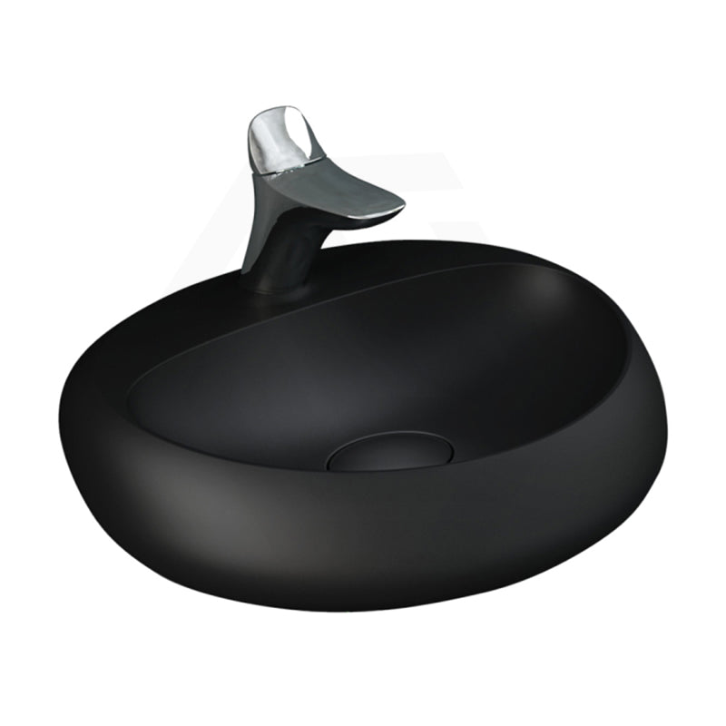 550x425x150mm RAK Cloud Wall Hung Ceramic Basins One Tap Hole Matt Black