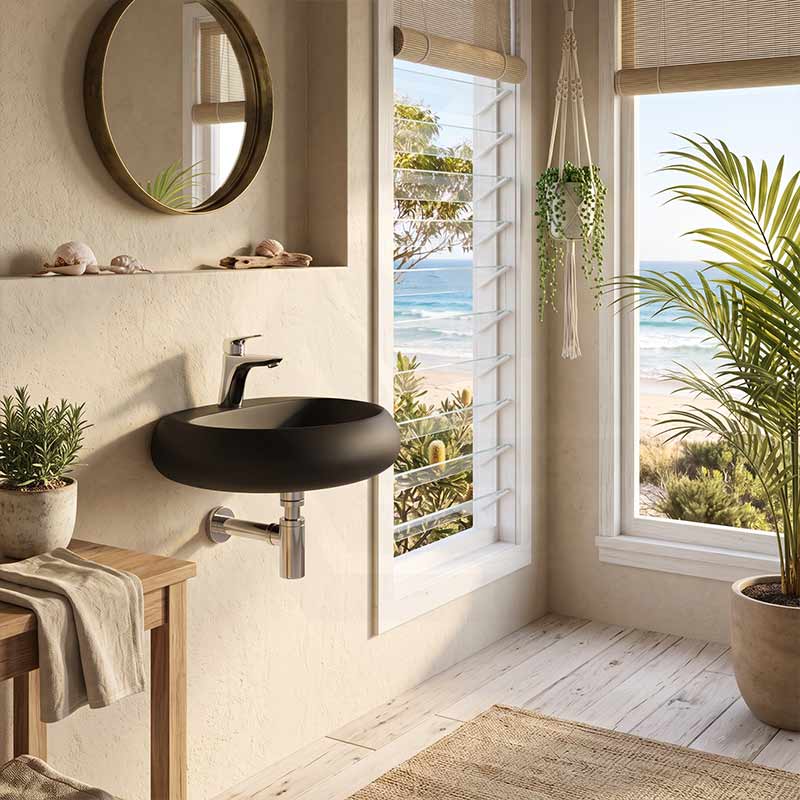 RAK Cloud Wall Hung Ceramic Basins One Tap Hole 550x425x150mm - Variant Colour
