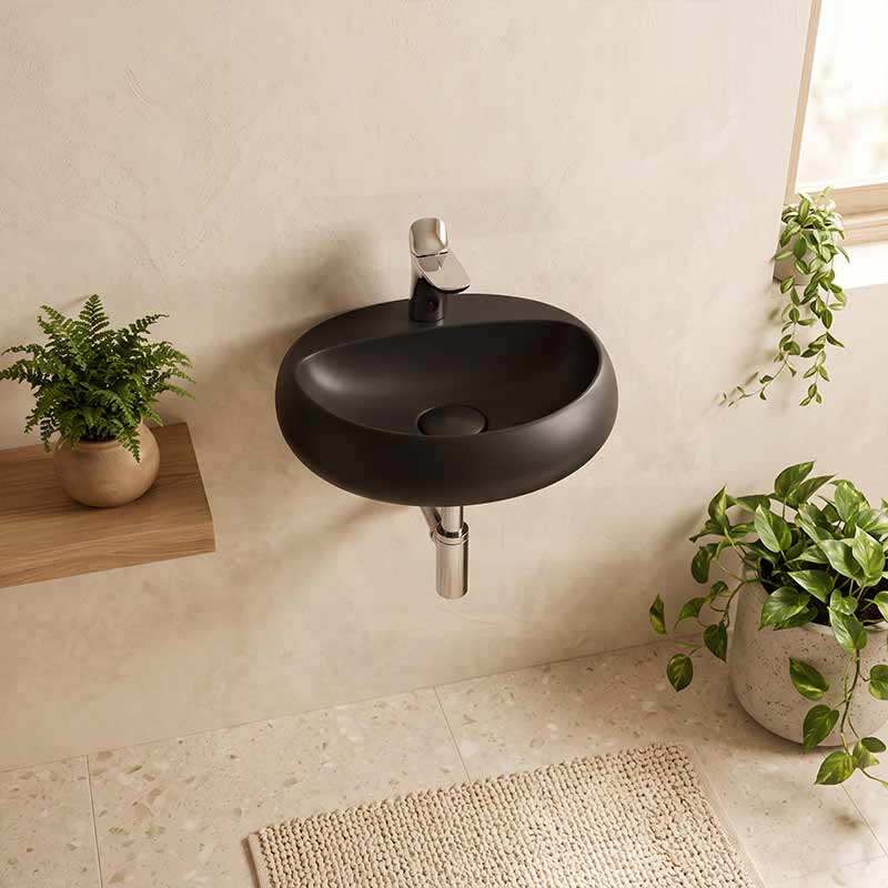 RAK Cloud Wall Hung Ceramic Basins One Tap Hole 550x425x150mm - Variant Colour