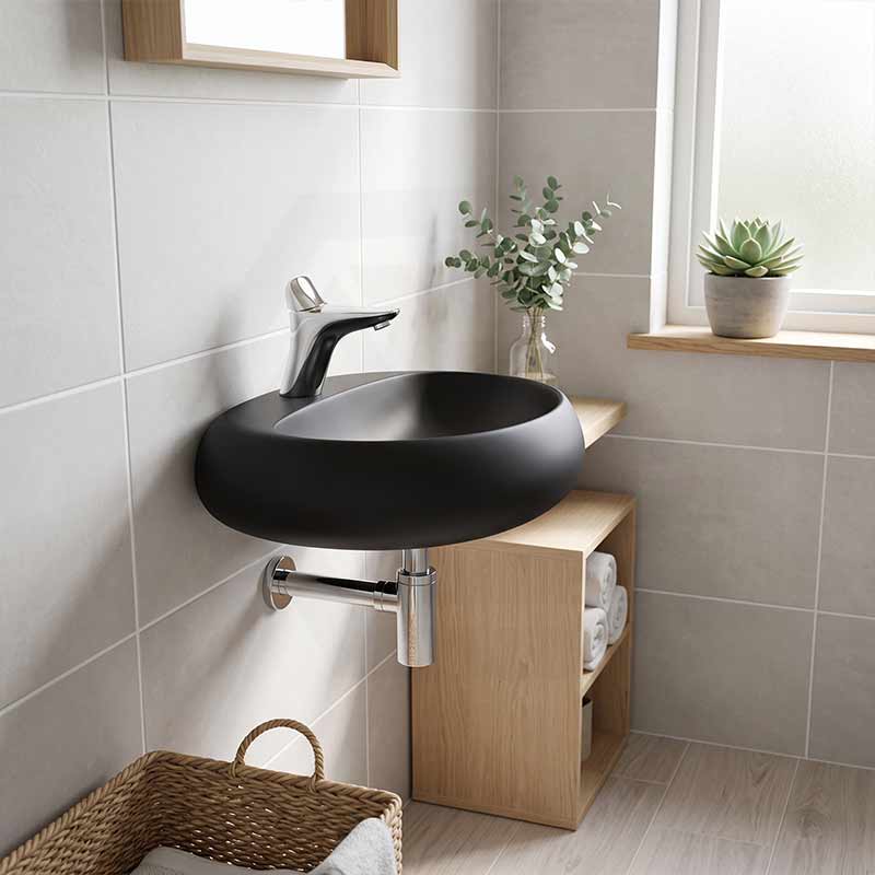 RAK Cloud Wall Hung Ceramic Basins One Tap Hole 550x425x150mm - Variant Colour