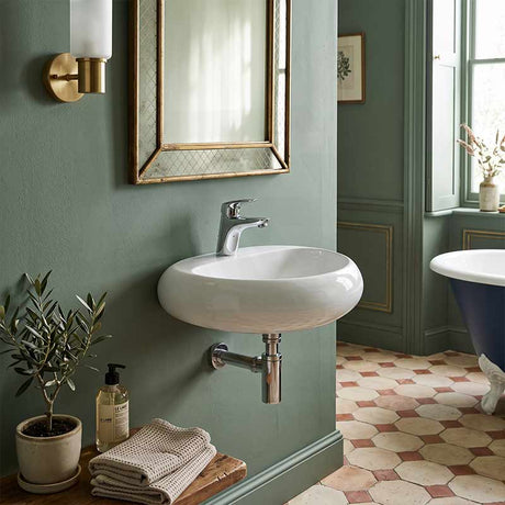 RAK Cloud Wall Hung Ceramic Basins One Tap Hole 550x425x150mm - Variant Colour