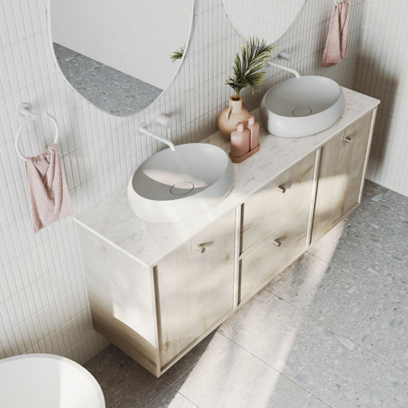 580x400x150mm RAK Cloud Oval Above Counter Ceramic Basin Matt White