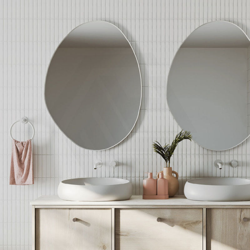580x400x150mm RAK Cloud Oval Above Counter Ceramic Basin Matt White