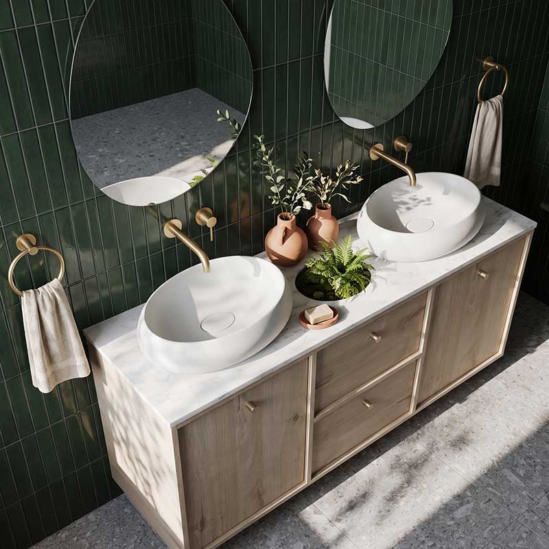 RAK Cloud Oval Above Counter Ceramic Basin 580x400x150mm - In Various Colour