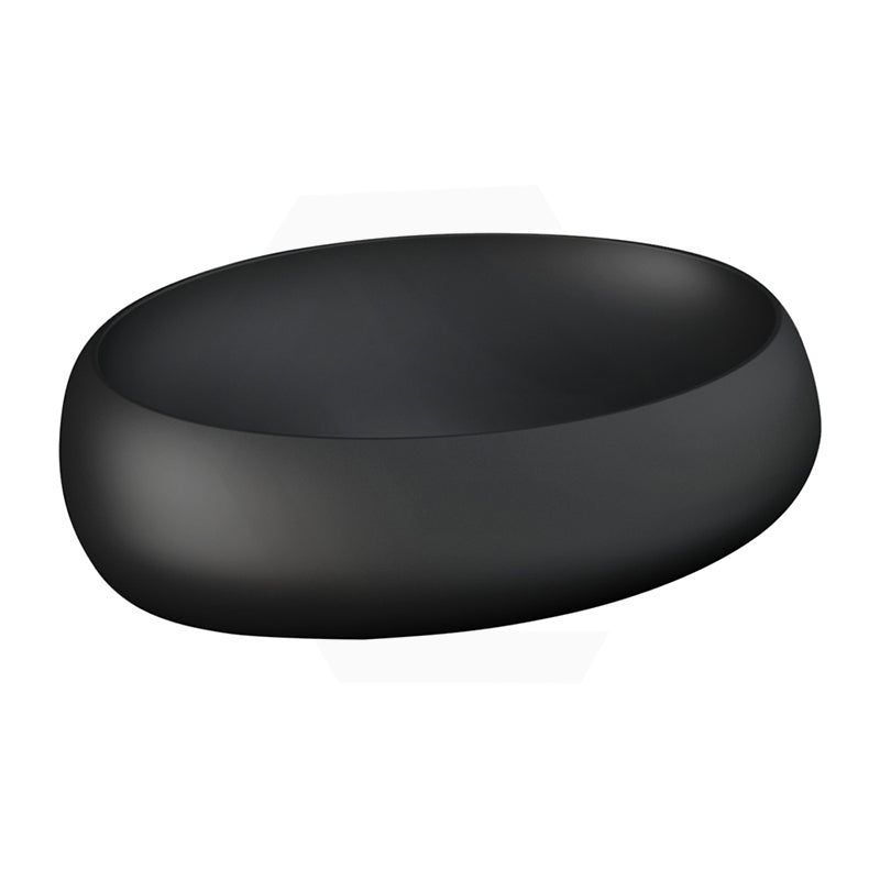 580x400x150mm RAK Cloud Oval Above Counter Ceramic Basin Matt Black