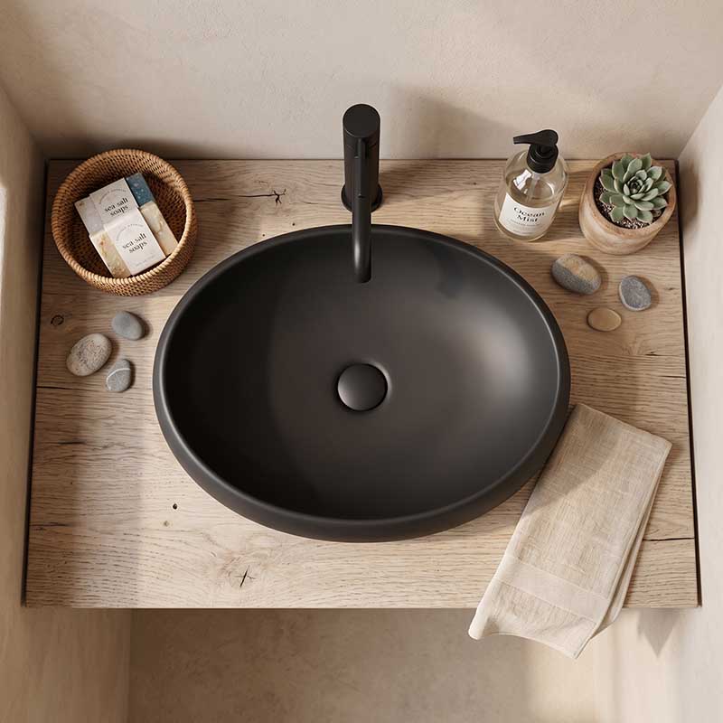 RAK Cloud Oval Above Counter Ceramic Basin 580x400x150mm - In Various Colour