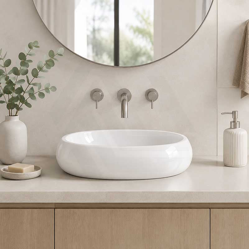 RAK Cloud Oval Above Counter Ceramic Basin 580x400x150mm - In Various Colour