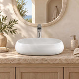 RAK Cloud Oval Above Counter Ceramic Basin 580x400x150mm - In Various Colour