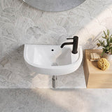 RAK Compact Slim Wall Hung Basin Ceramic 450x215x180mm - Gloss White