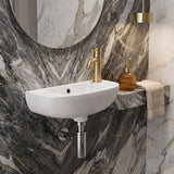 RAK Compact Slim Wall Hung Basin Ceramic 450x215x180mm - Gloss White