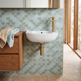 RAK Compact Slim Wall Hung Basin Ceramic 450x215x180mm - Gloss White
