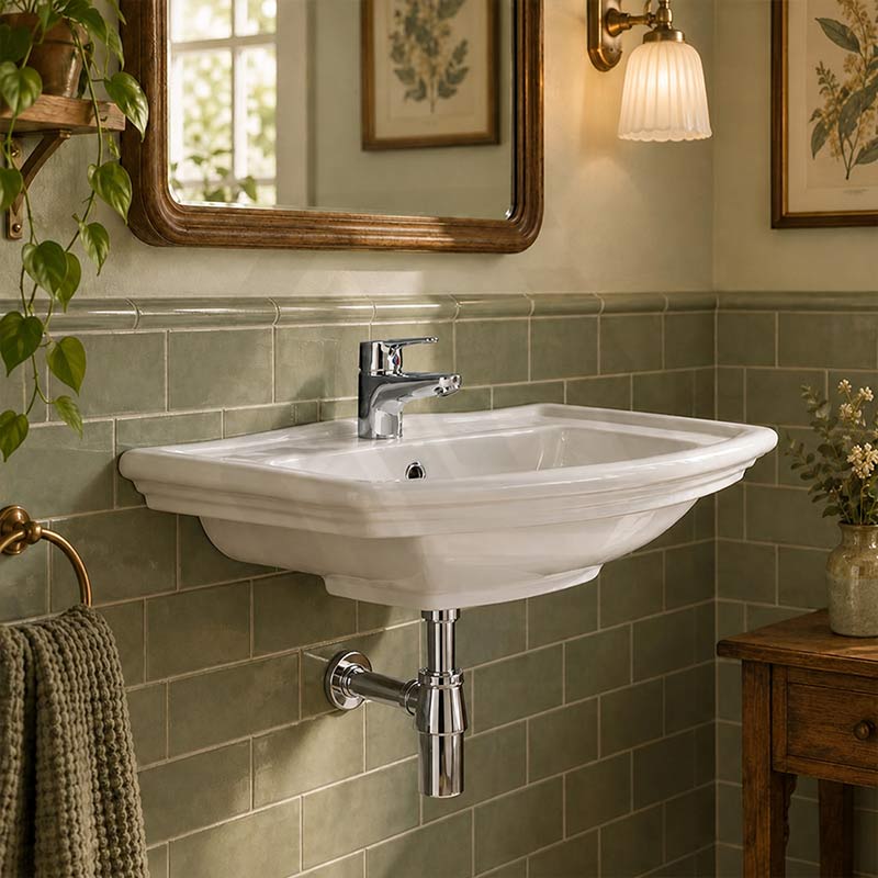 RAK Washington Wall Basin 1 or 3 Tap Holes Available 560x420mm - Gloss White