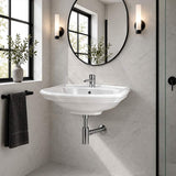 RAK Washington Wall Basin 1 or 3 Tap Holes Available 560x420mm - Gloss White