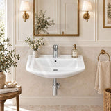 RAK Washington Wall Basin 1 or 3 Tap Holes Available 560x420mm - Gloss White
