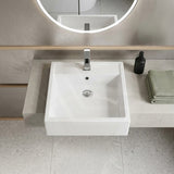 RAK Nova Semi-Recessed Ceramic Basin 1 or 3 Tap Holes Available 460x460x150mm - Gloss White