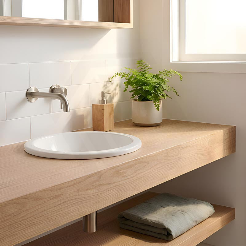 RAK Emma Fully-Inset / Undermounted Round Ceramic Basin 404x404x193mm - Gloss White