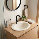 RAK Jessica Oval Ceramic Fully-Inset Basin with Overflow 1 or 3 Tap Holes Available 530x435x225mm - Gloss Ivory
