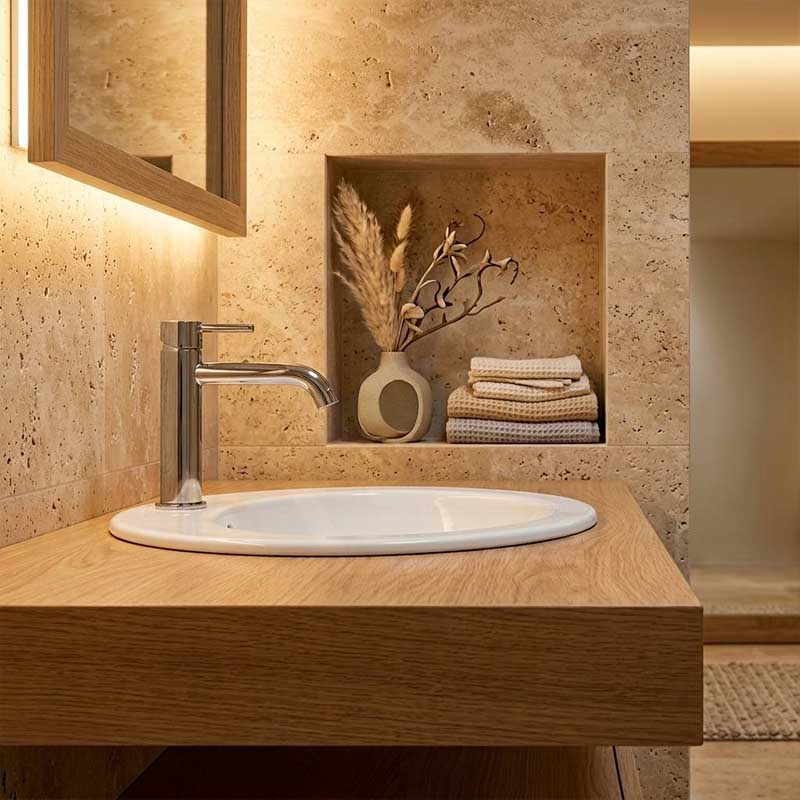 RAK Jessica Oval Ceramic Fully-Inset Basin with Overflow 1 or 3 Tap Holes Available 530x435x225mm - Gloss Ivory