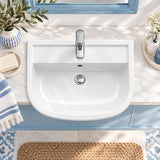 RAK Compact Semi-Recessed Ceramic Basin 1 or 3 Tap Holes Available 550x415x195mm - Gloss White