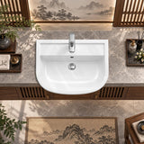 RAK Compact Semi-Recessed Ceramic Basin 1 or 3 Tap Holes Available 550x415x195mm - Gloss White