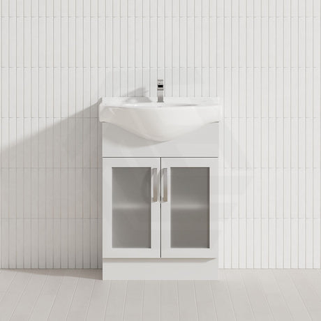 Fienza 400/600/1200Mm Freestanding Kickboard Vanity Glass Door Gloss White Mdf Board With Single