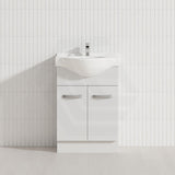 Fienza 400/600/1200Mm Freestanding Kickboard Vanity Gloss White Mdf Board With Single Bowl Ceramic