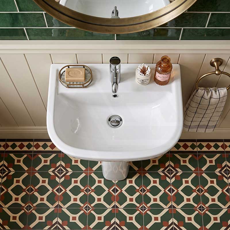 RAK Compact Pedestal Basin Freestanding 1 Tap Hole 550x410x820mm - Gloss White