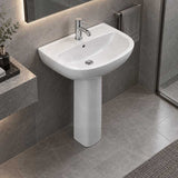 RAK Compact Pedestal Basin Freestanding 1 Tap Hole 550x410x820mm - Gloss White