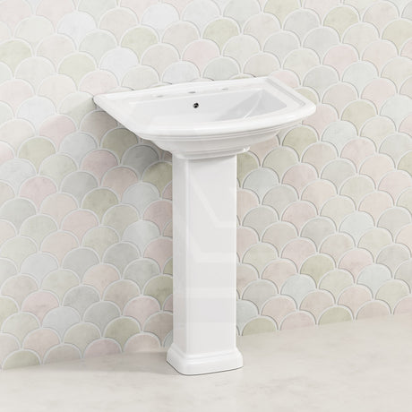 RAK Washington Pedestal Basin Freestanding 1 or 3 Tap Holes Available 560x420x840mm - Gloss White
