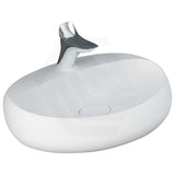 650x425x150mm RAK Cloud Ceramic Wall Hung Basins One Tap Hole Matt White