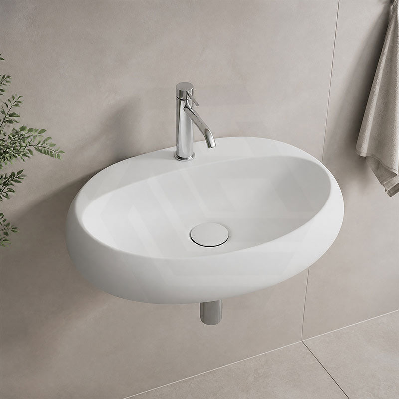 RAK Cloud Ceramic Wall Hung Basin with One Tap Hole 650x425x150mm - Variant Colour