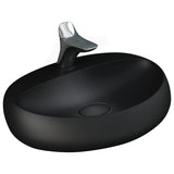 650x425x150mm RAK Cloud Ceramic Wall Hung Basins One Tap Hole Matt Black