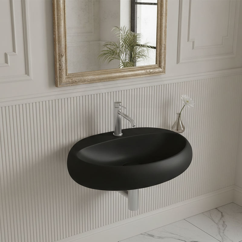RAK Cloud Ceramic Wall Hung Basin with One Tap Hole 650x425x150mm - Variant Colour