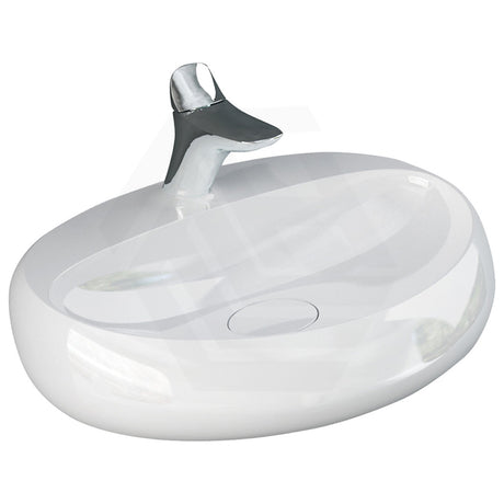 650x425x150mm RAK Cloud Ceramic Wall Hung Basins One Tap Hole Gloss White