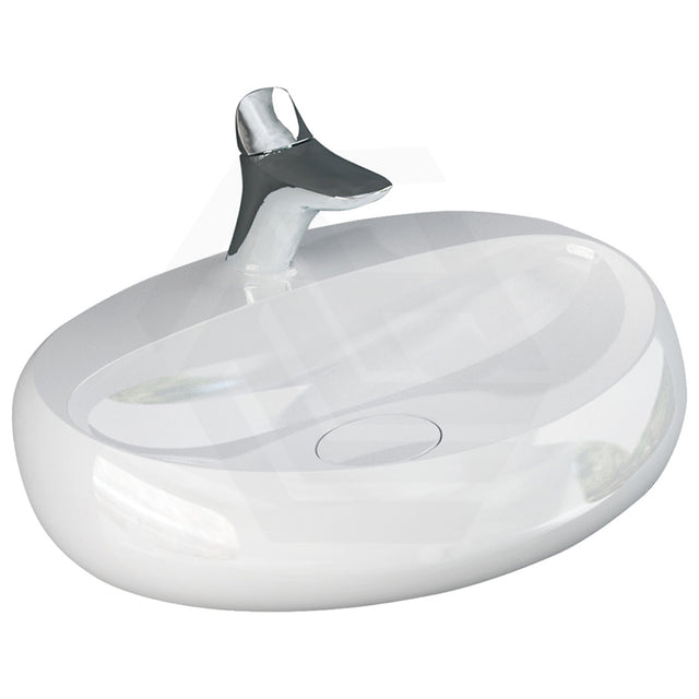 650x425x150mm RAK Cloud Ceramic Wall Hung Basins One Tap Hole Gloss White