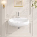 RAK Cloud Ceramic Wall Hung Basin with One Tap Hole 650x425x150mm - Variant Colour