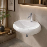 RAK Cloud Ceramic Wall Hung Basin with One Tap Hole 650x425x150mm - Variant Colour