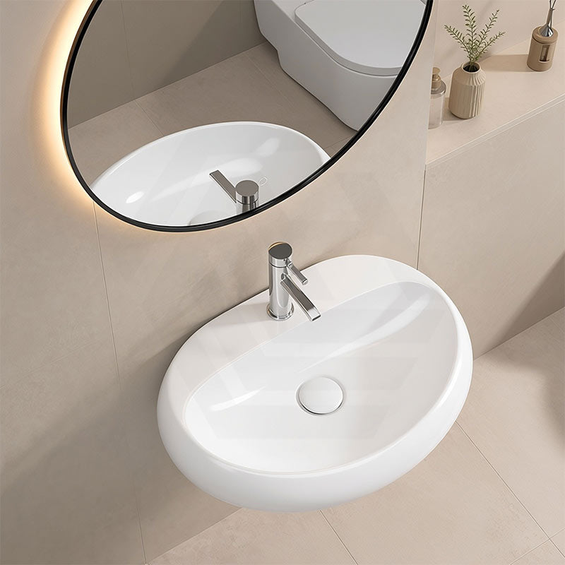 RAK Cloud Ceramic Wall Hung Basin with One Tap Hole 650x425x150mm - Variant Colour