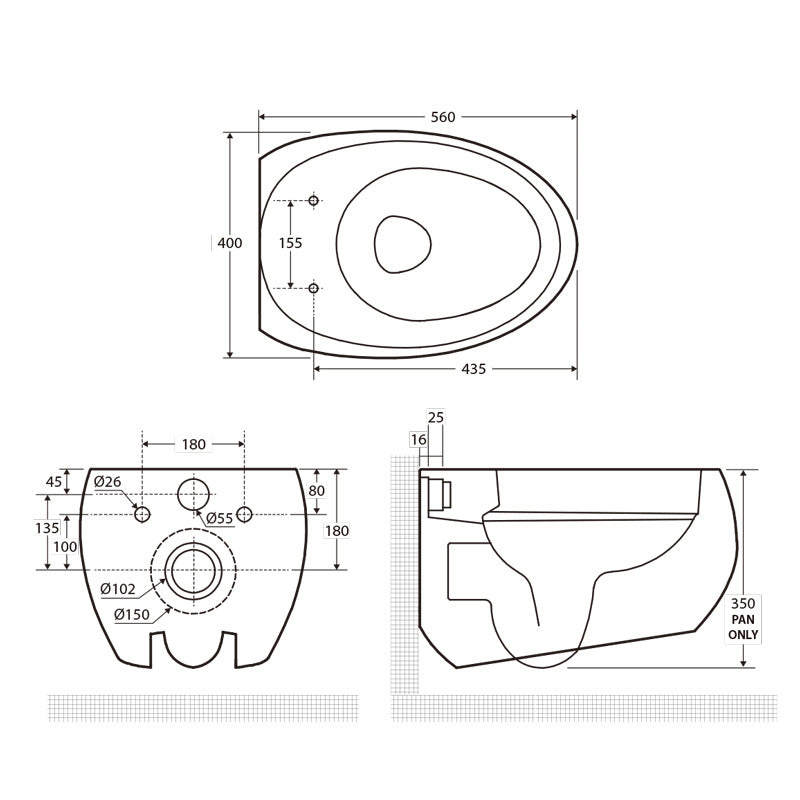RAK Cloud Rimless Flush Wall Hung Toilet Pan For Bathroom Variant Colour Available