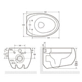RAK Cloud Rimless Flush Wall Hung Toilet Pan For Bathroom Variant Colour Available