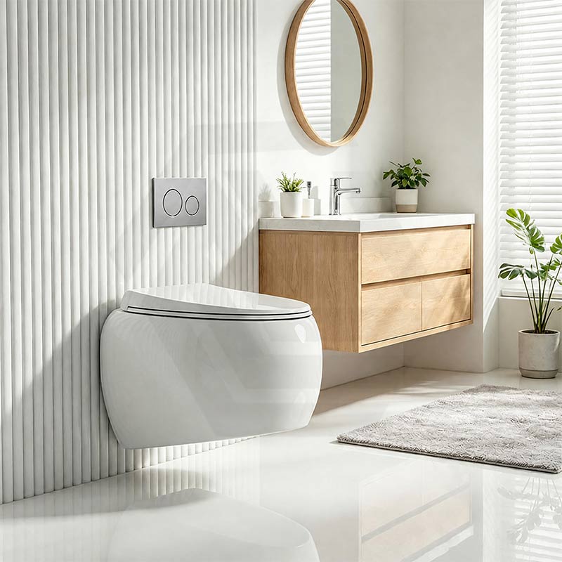 RAK Cloud Rimless Flush Wall Hung Toilet Pan Only For Bathroom - Variant Colour