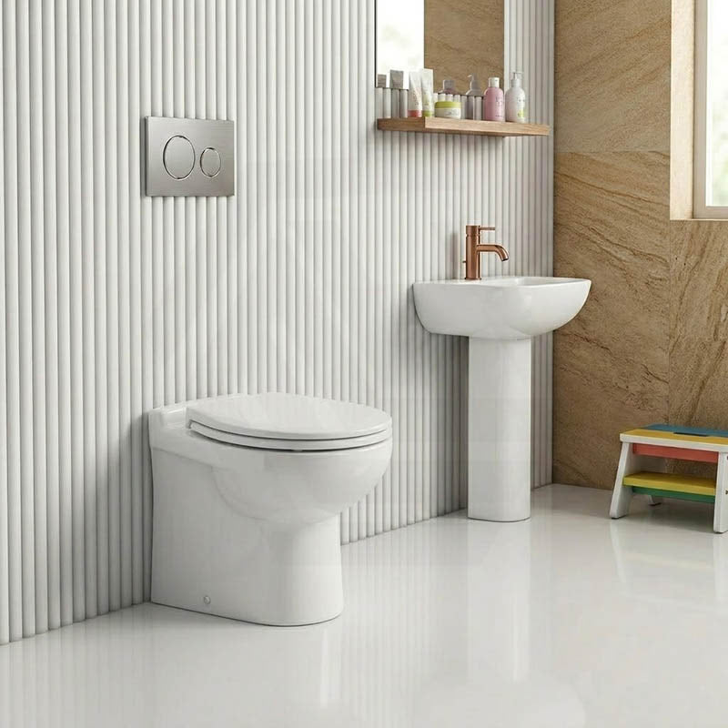 RAK Junior Wall Faced Toilet Pan and Seat P Trap Only Only 480x330x385mm - Gloss White