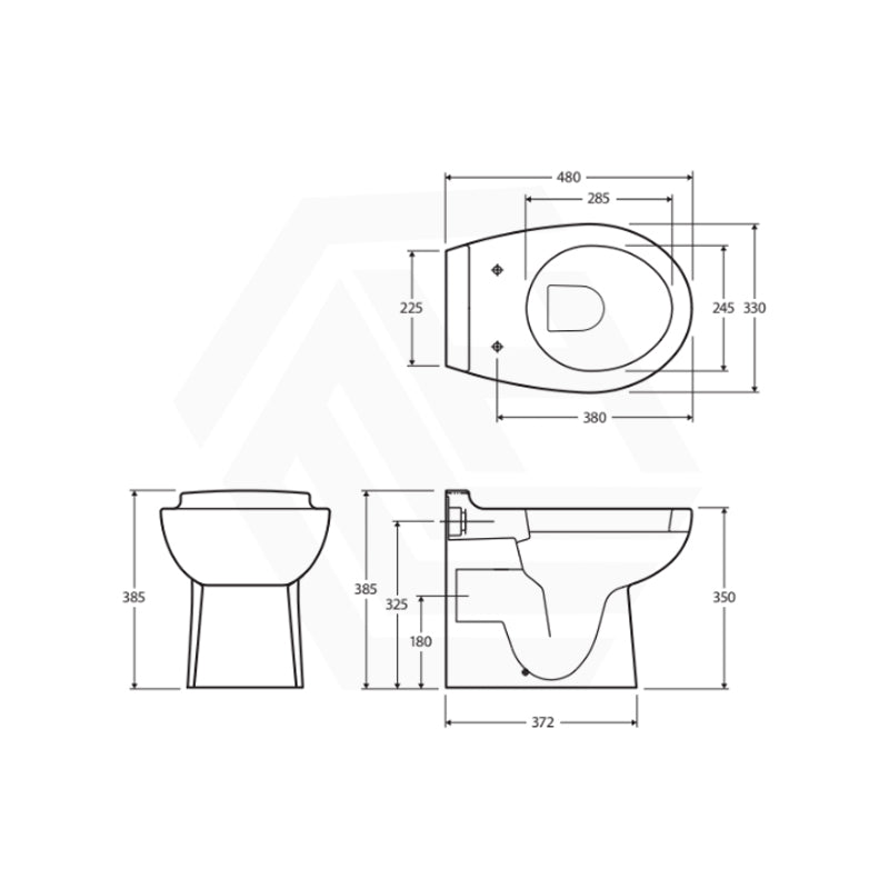 480x330x385mm RAK Junior Wall Faced Toilet Pan and Seat Gloss White