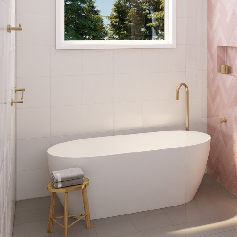 Fienza Kaya 600 / 900mm Round Single Towel Rail SS304 & Zinc Cut to Size Variant Colour Available