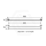 Fienza Axle 600 / 900mm Round Double Towel Rail SS304 & Zinc Cut to Size Variant Colour Available
