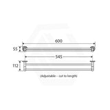 Fienza Axle 600 / 900mm Round Double Towel Rail SS304 & Zinc Cut to Size Variant Colour Available