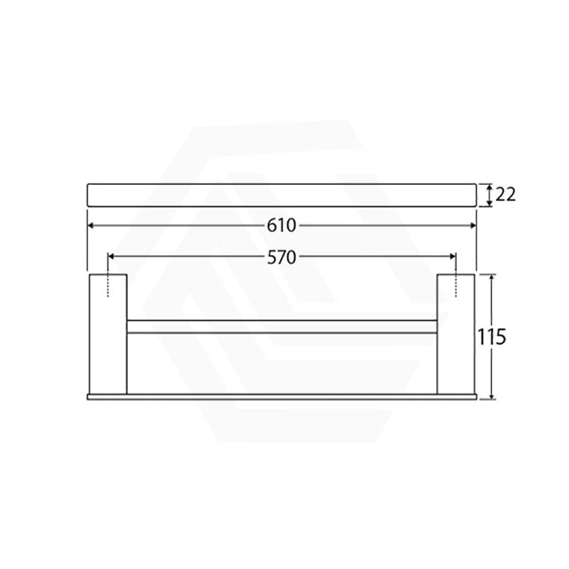 Fienza Tono 610/810mm Double Towel Rail Stainless Steel Variant Colour Available