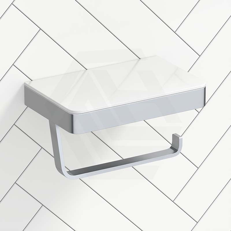 Fienza Tono Toilet Paper Holder with Glass Shelf Variant Colour Available