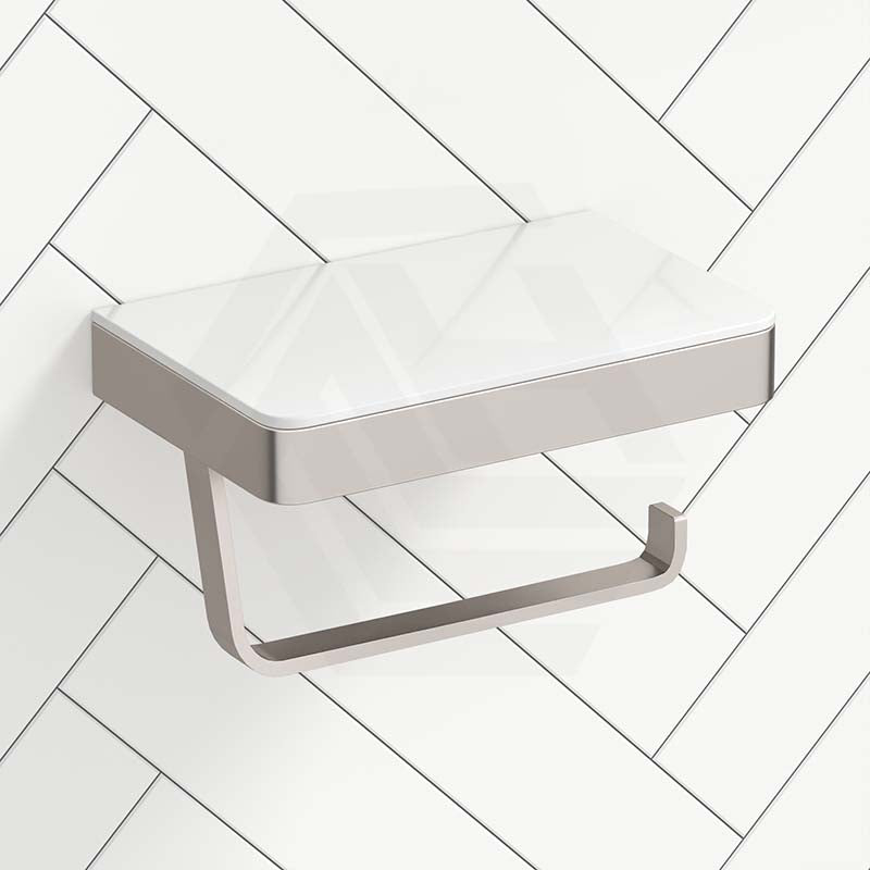 Fienza Tono Toilet Paper Holder with Glass Shelf Variant Colour Available