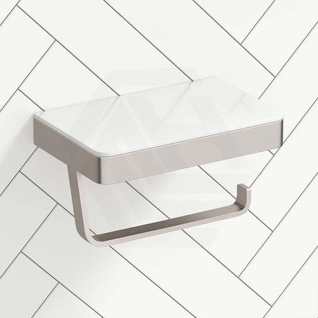 Fienza Tono Toilet Paper Holder with Glass Shelf Variant Colour Available